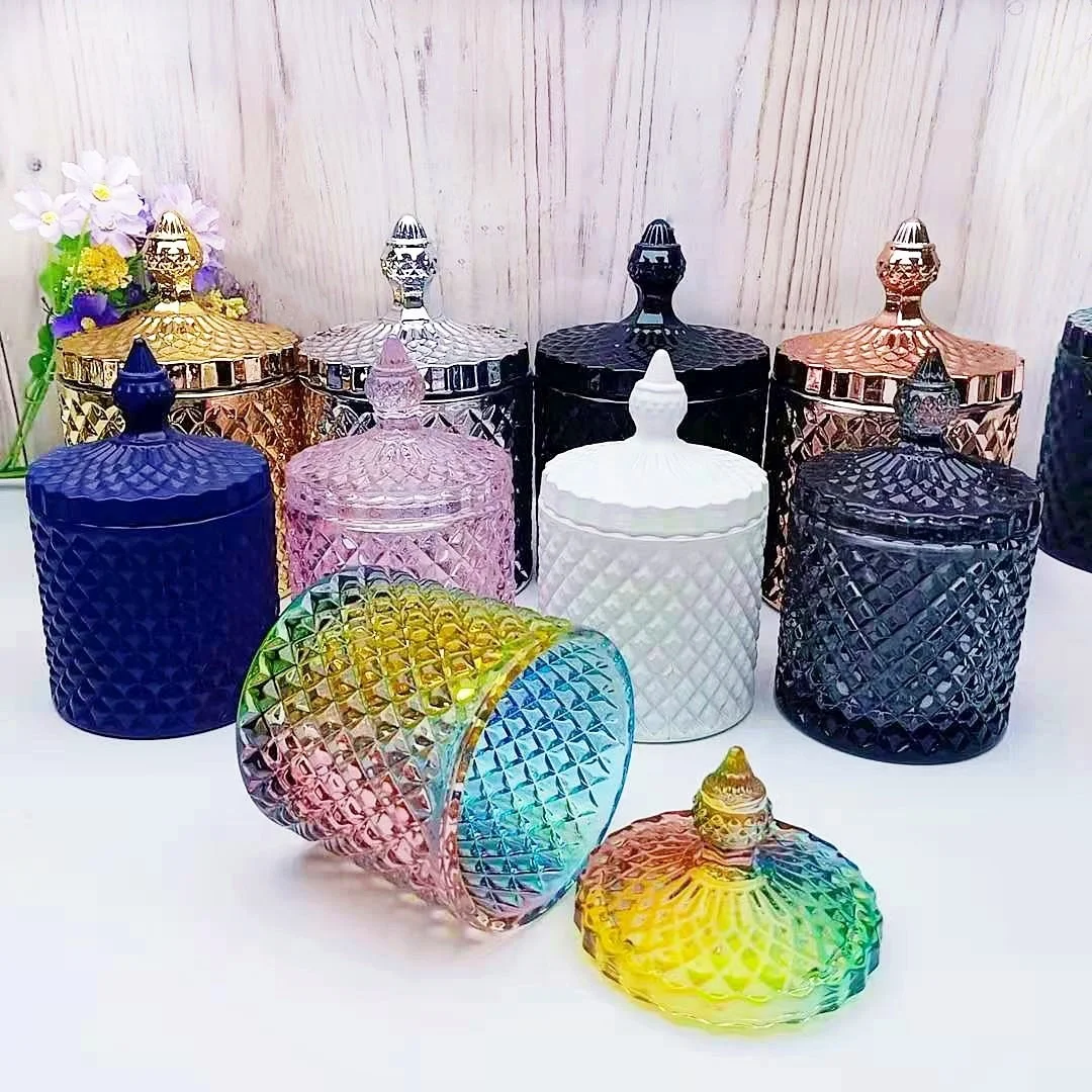 Роскошная золотая банка для свечей производство пустая стеклянная с крышкой