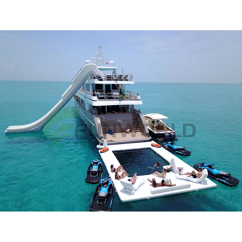 Wholesale Hot selling  Inflatable Yacht Floating Beach Ocean Sea Swimming Pool Floating Pool For Yacht
