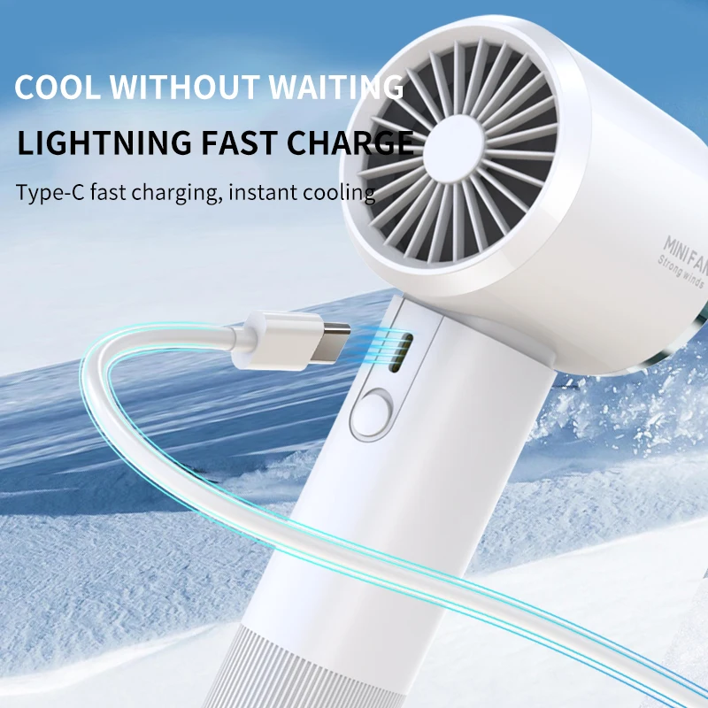 Portable High-Power USB Mini Fan with LED Light for Office Use Mini Handheld Desktop Fan with Pedestal Installation Mini Fan