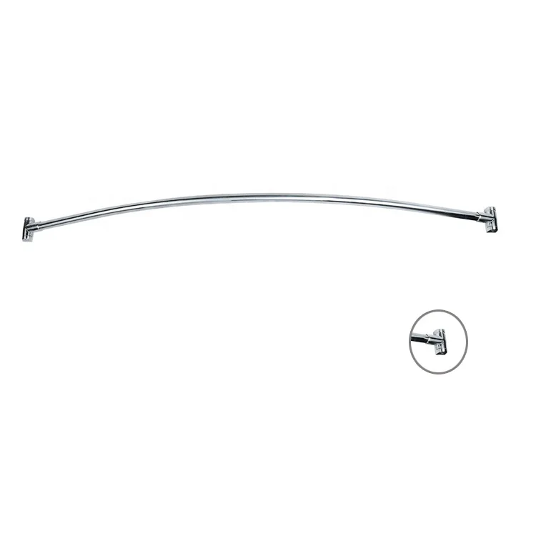 42-72'Hotel bathroom Curved straight extension Shower Rod Stainless Steel  Polish Surface Bathroom Curtain Rods