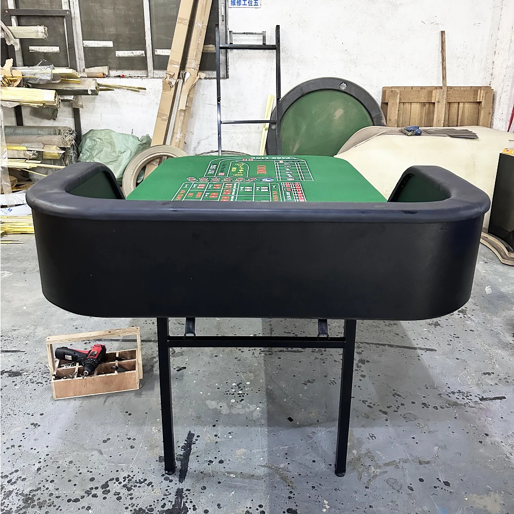 YH Custom Gambling Table Game Green Casino Craps Practice Table Portable Folding Craps Table