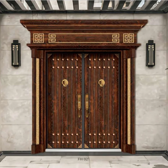 Yekalon Luxury Main Armored Door Modern Entrance Stainless Steel Door