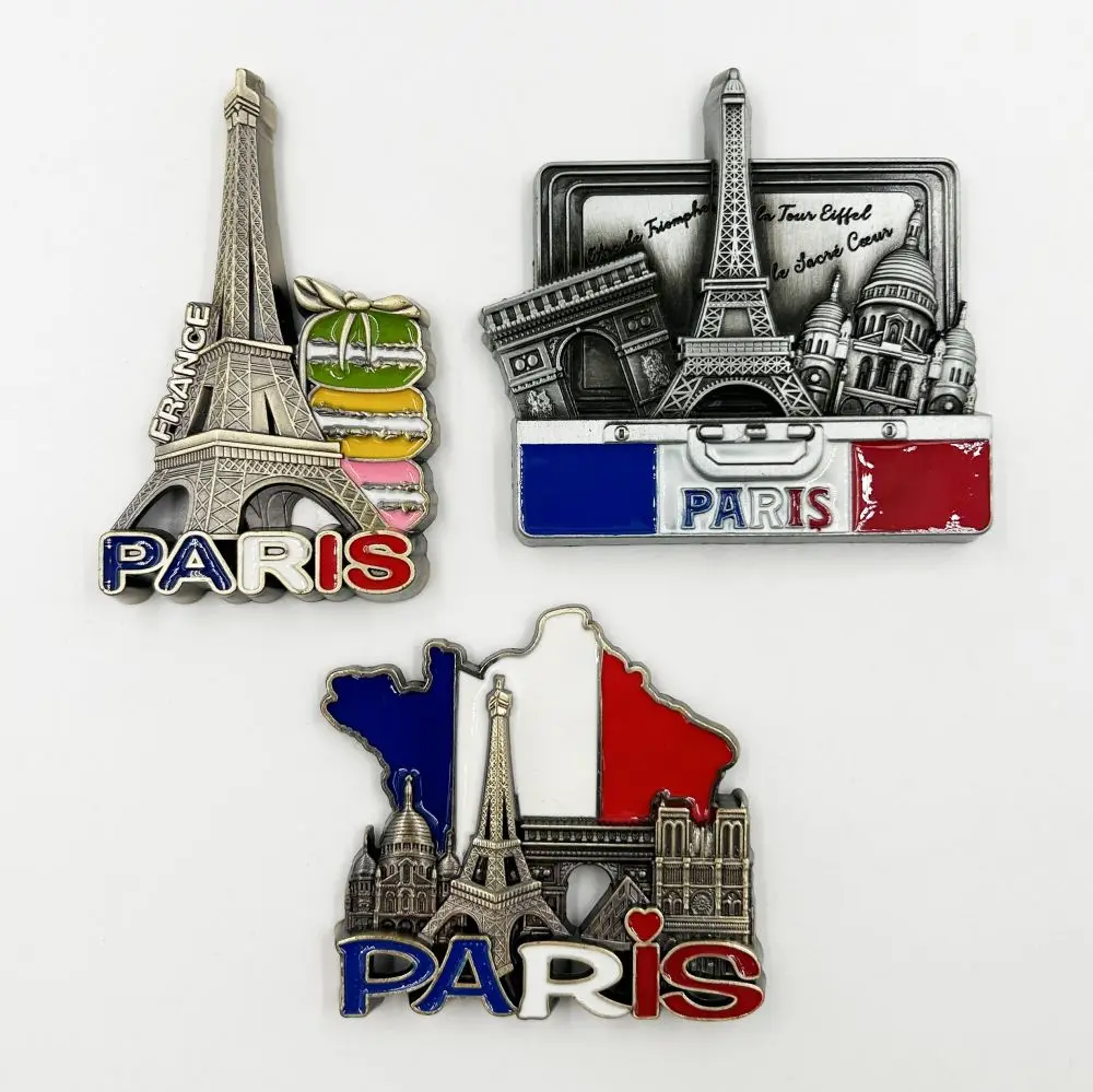 Wholesale Custom Logo 3D Eiffel Tower Alloy Fridge Magnets Creative Paris Travel Souvenirs Gift Fridge Magnets