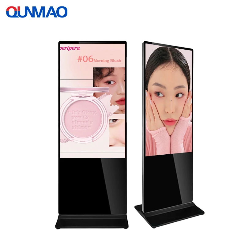 Qunmao Hot Sale Wholesale 4k Digital Signage Android Window Floor Standing Lcd Indoor Advertising Display Screen with Min MOQ