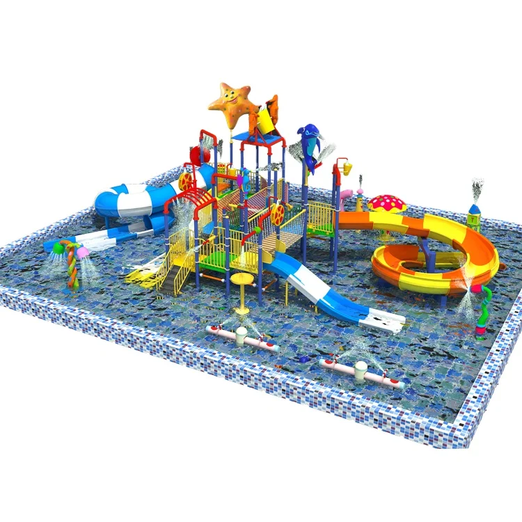 Outdoor playground Children Aqua Park Equipment Large Plastic slip slide tude fiberglass Water Park equipment