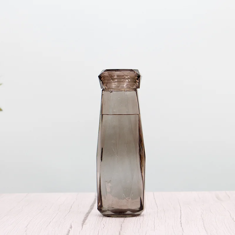 Crystal Infused Gem Water Bottle Wellness Glass water bottle wholesale Coloured stone glass water bottle