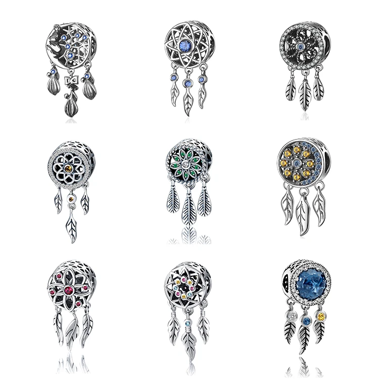 925 Sterling Silver Dream Catcher Charms Beads for Bracelet Necklace Beads Charm Jewelry Gifts for Women