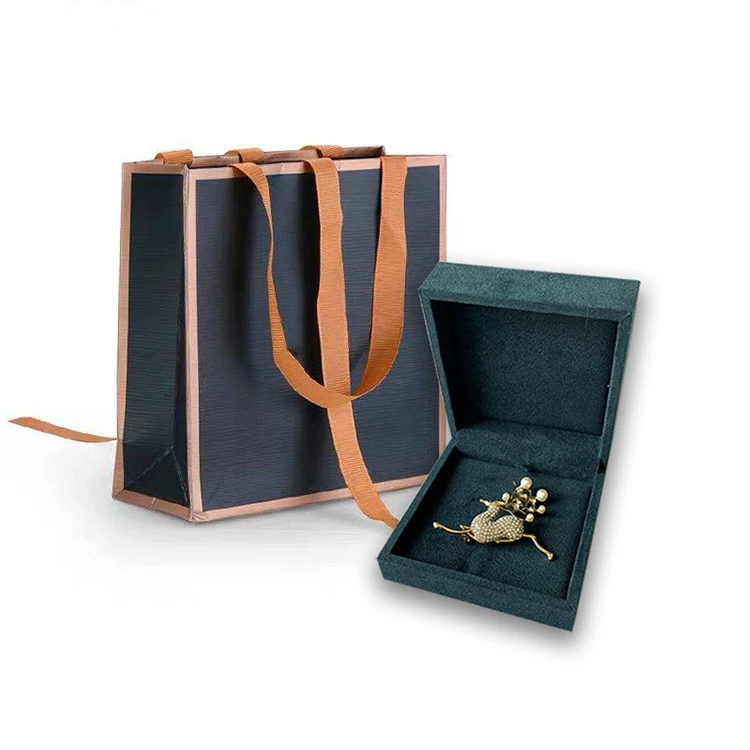 Wholesale Custom Logo Luxury Fancy Blue Pink Velvet Fabric Jewellery Gift Packaging Box Logo