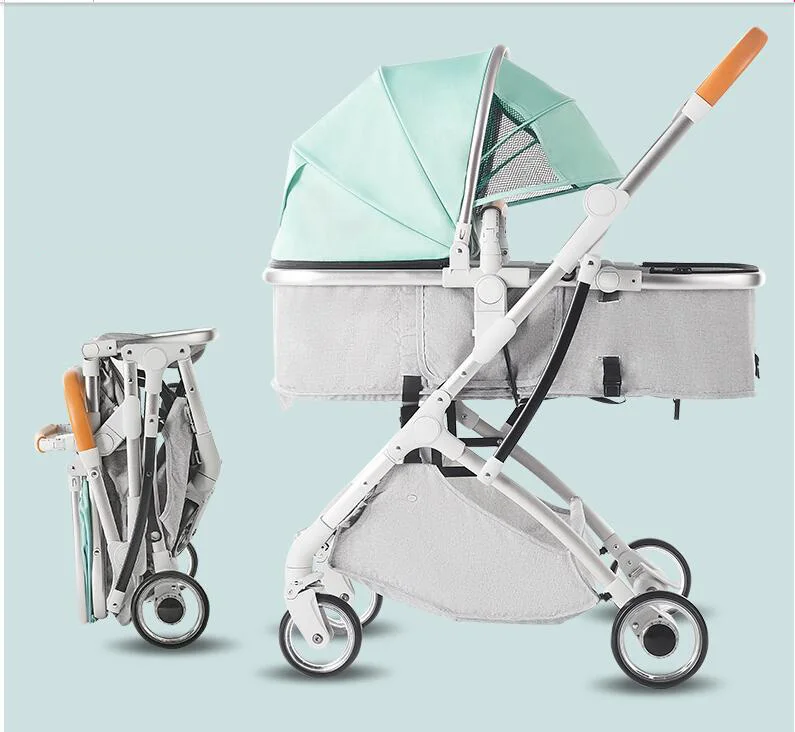 2020 latest European style 3 in 1 high landscape baby stroller for traveling