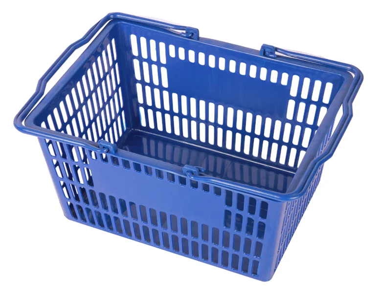 High quality customizable LOGO supermarket white pink shopping basket