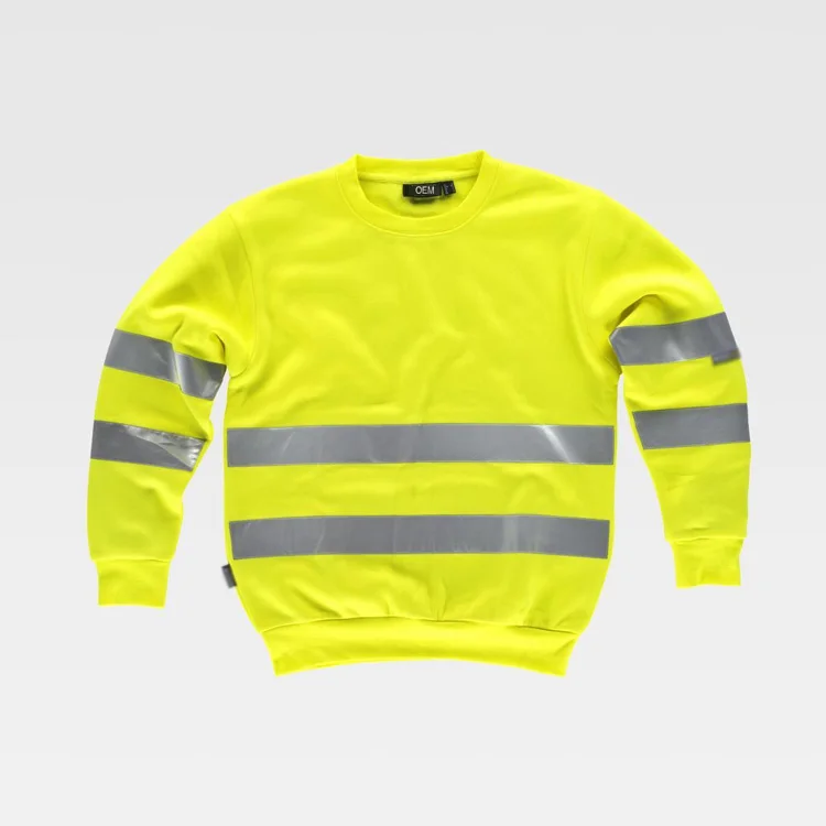 distributor export professional work clothes Two reflective tapes at chest wholesale sweatshirt hi vis shirt for men