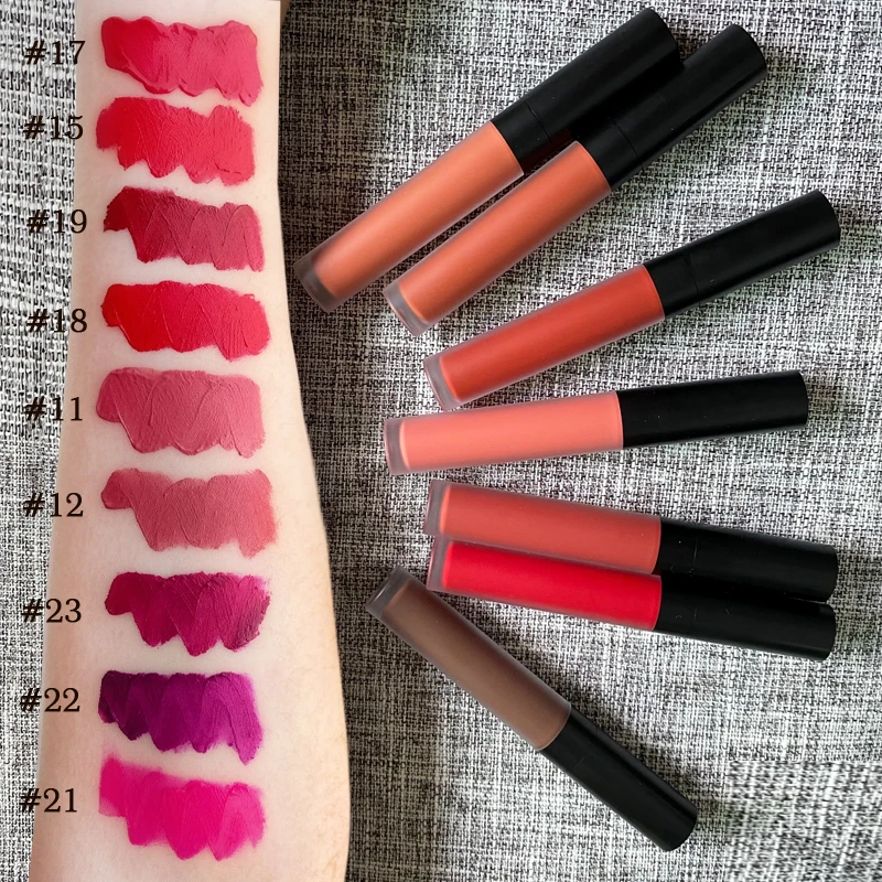 
Hottest Trending Velvet Matte Liquid Lipstick Custom Creamy Lip Tint No Logo 