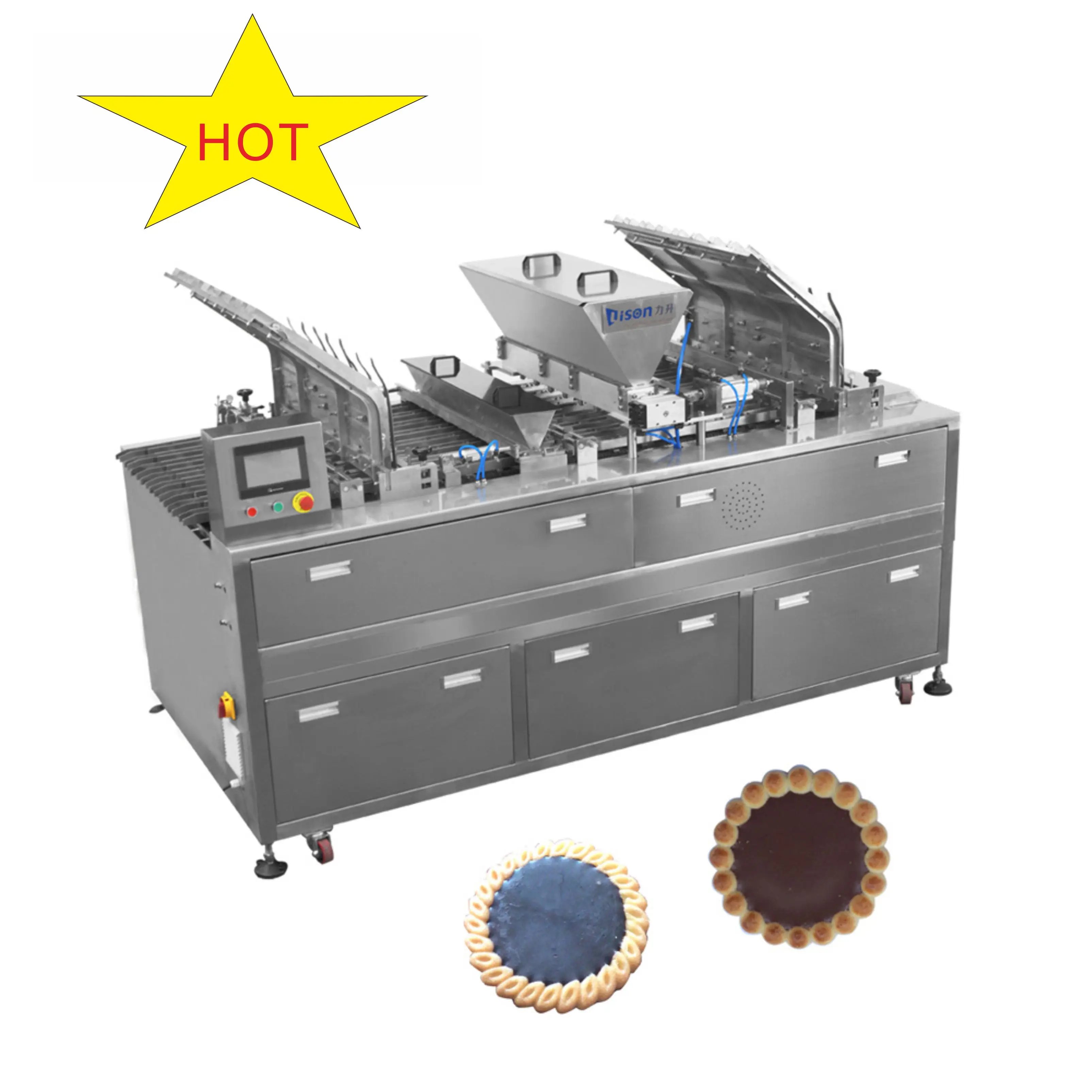 Cookie Biscuit Chocolate and Jam Depositing Machine for jam tarts making