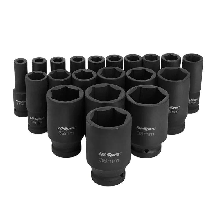 Промышленный Профессиональный Автомобильный Ручной инструмент, набор тяжелых черных больших ударных гнезд 1/2