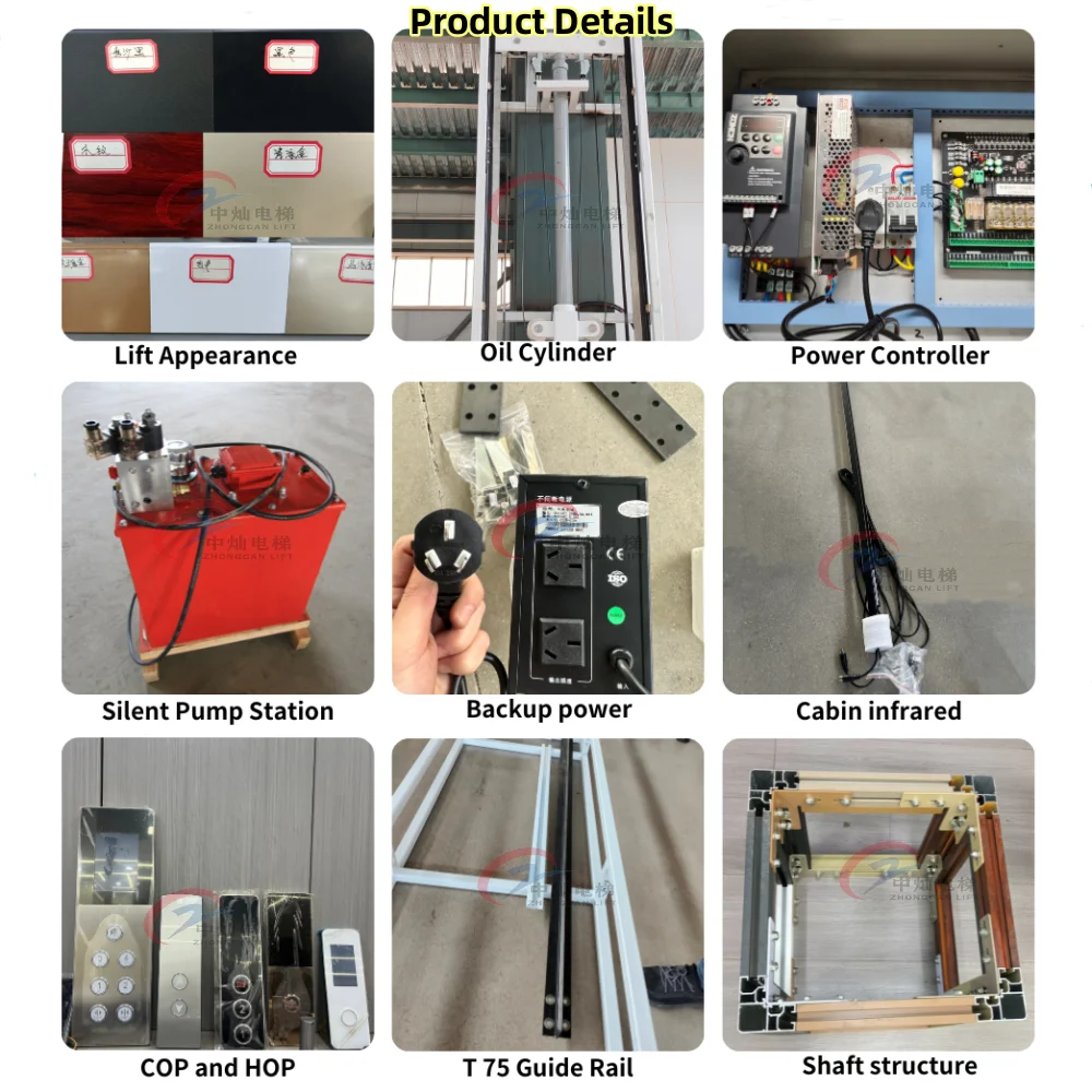 outdoor 2-4 stories hydraulic glass cabin shaftles residential elevators small home elevator personal villa house lift