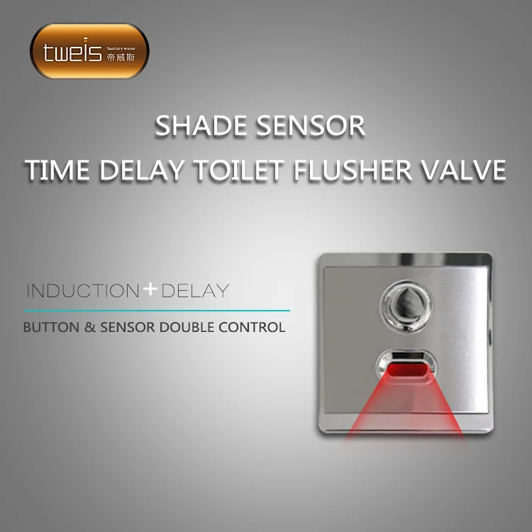 Laser logo printing production concealed  toilet urinal sensor flush panel valve with button AC+DC