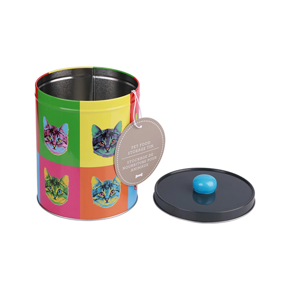 China Factory Custom Printing High Quality Tinplate Tin Container With Lid Metal Popcorn Tins Pet Food Tin