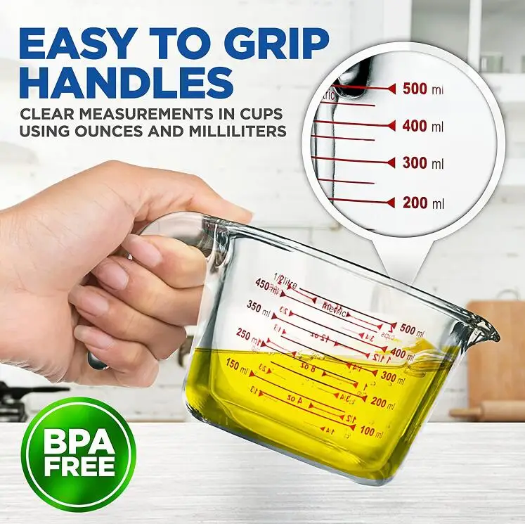 Стеклянный мерный стакан 500 мл/мерный кувшин 1 л/набор мерных стаканов