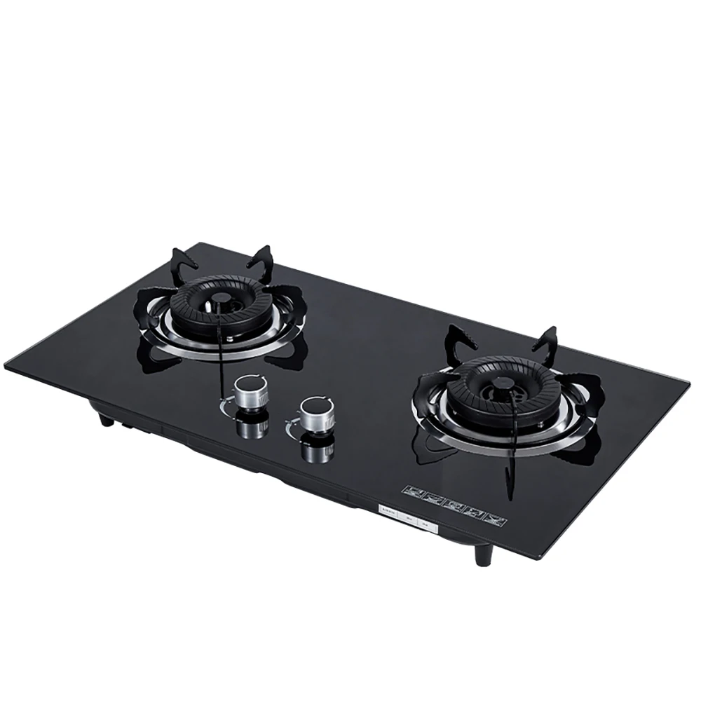 Кухонная посуда из закаленного стекла газовая плита с 2 горелками встроенная Бытовая варочная панель 3 8 кВт