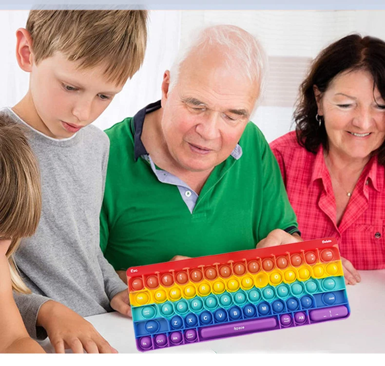 Wholesale Most popular Pop bubble toys Color Mufti keyboard style fashional silicone