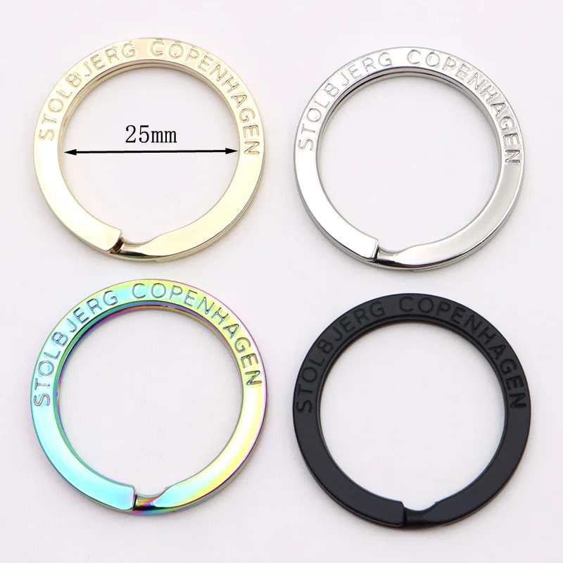 Key ring Supplier 30mm Metal split ring Flat Key chain ring Custom Engraved logo Key ring for key chain and craft