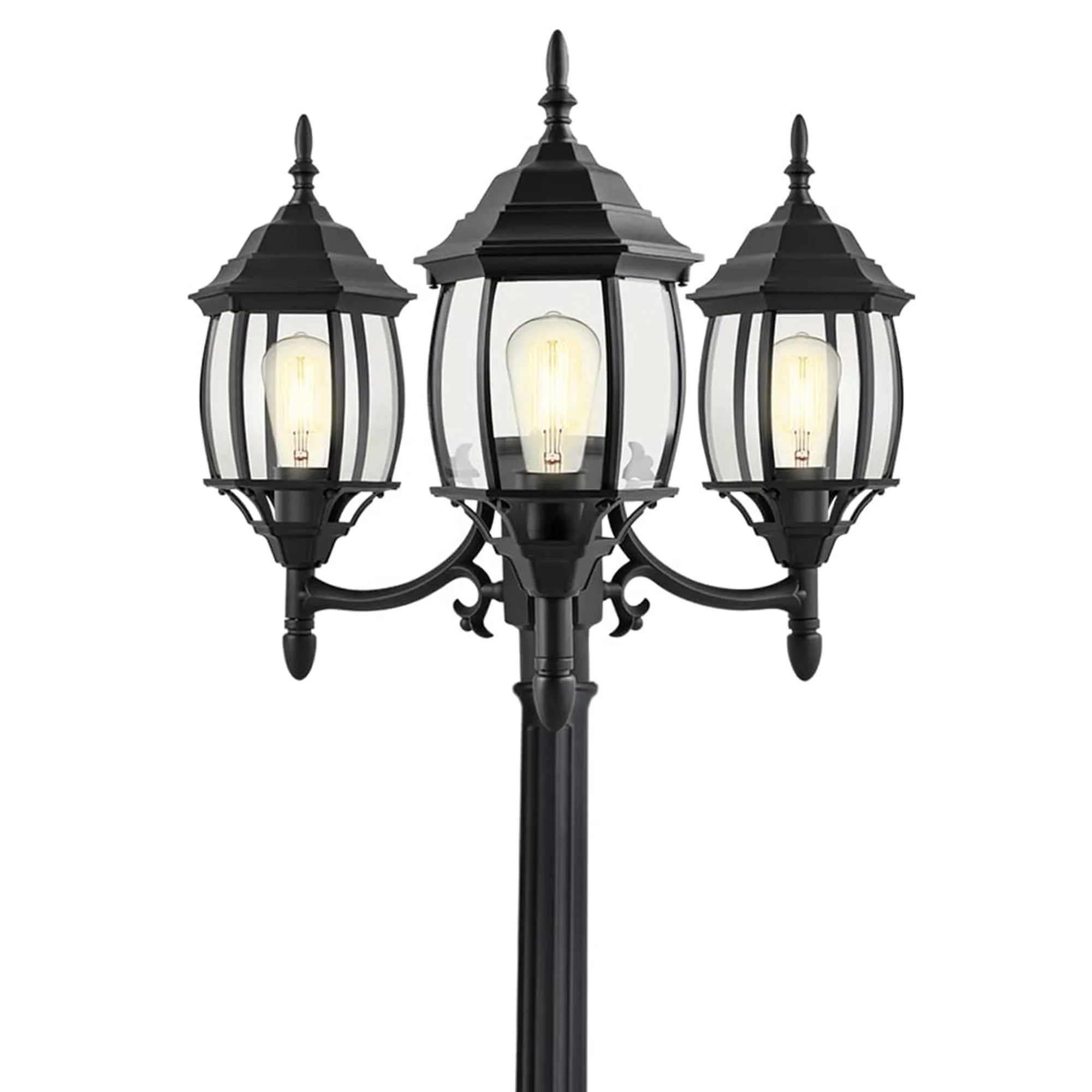 Traditional LED outdoor post light garden lamp Waterproof clear glass outdoor wall light Aluminum anti-rust material