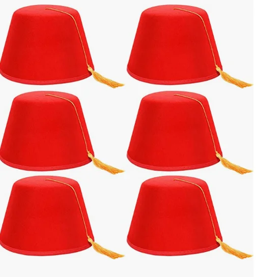 Шляпа Red Fez Belief 6 упаковок, Турецкая шляпа Shriner Fez, шляпы с шелковой кисточкой