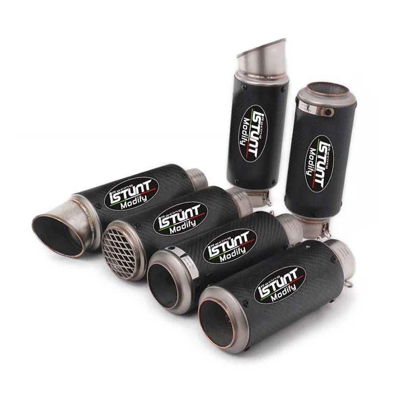 Universal Carbon Fiber Motorcycle Exhaust Ninja 250 Racing Bike Exhaust Muffler MT 07 MT 09 R3 S1000rr  Silencer Muffler