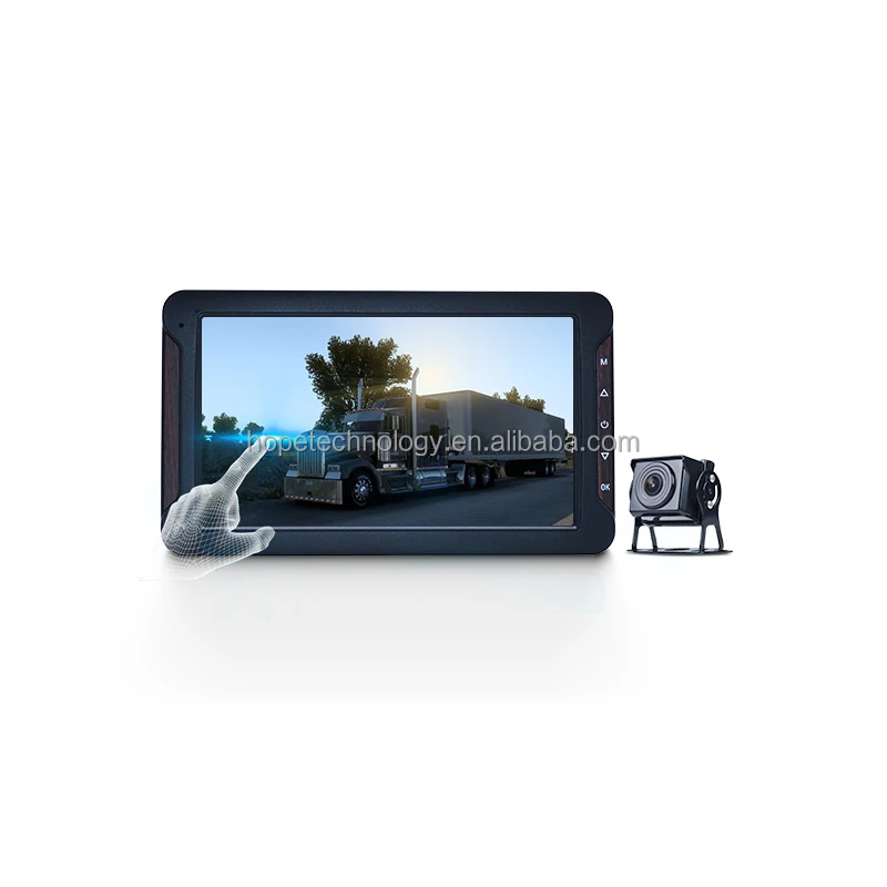 Touch Screen 7 inch DVR Monitor 2 Channels 1080P Digital Video Recorder Reversing Aid Truck Security Camera System