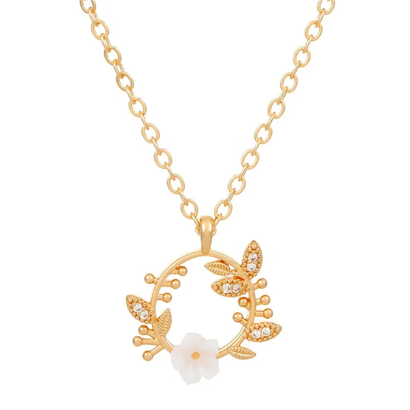 handmade classic eye heart horse diamond garland flower charm necklace