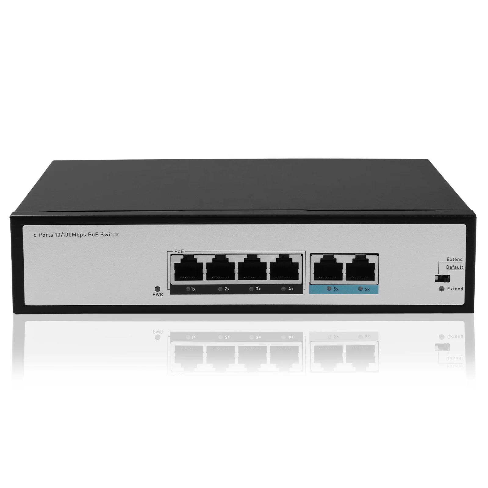 4 100Mbps +2  250m Distance Desktop Ethernet Switch AI Port Restart 75W Power Supply Adapter Max 30W Output PoE Switch