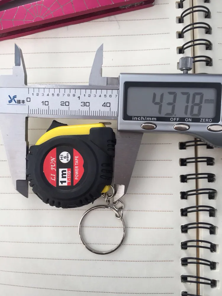 Factory Custom Promotional Gift Mini 1m Measuring Tape Key Chains Plastic Tape Measure Keychain