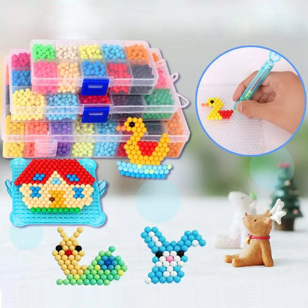 Water Sticky Beads 21 Colors 4200 Beads Magic Water Spray Fuse Beads With Whole Set Accessories Art Crafts Toy For Kids