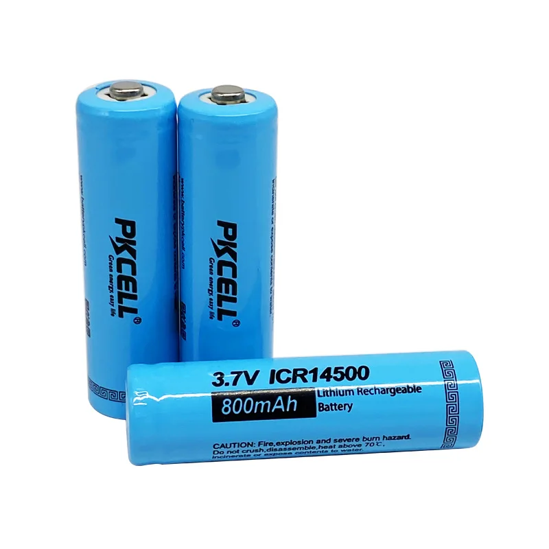 High performance rechargeable aa icr14500 800mah 14500 3.7v li-ion battery lithium ion battery