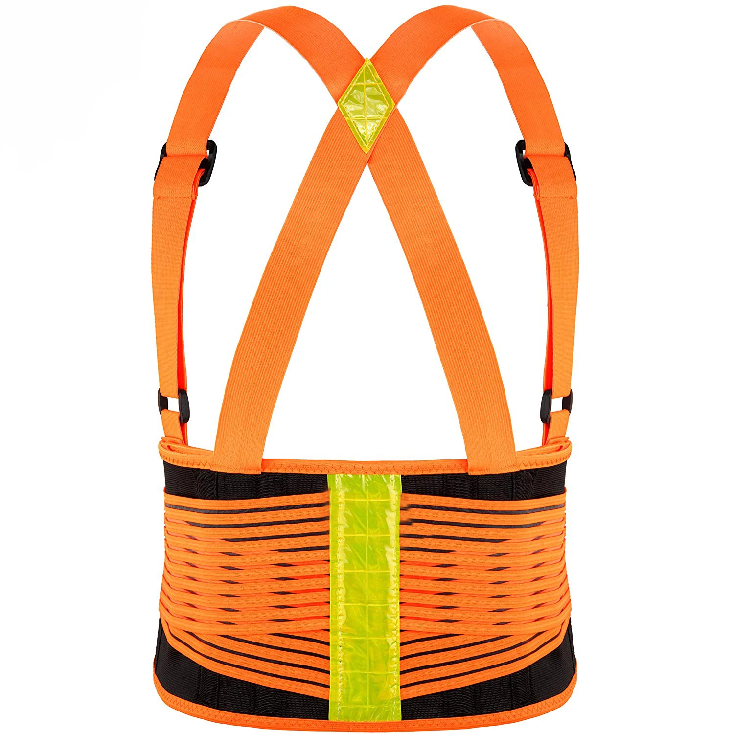 Reflective adjustable waist lumbar back support belt