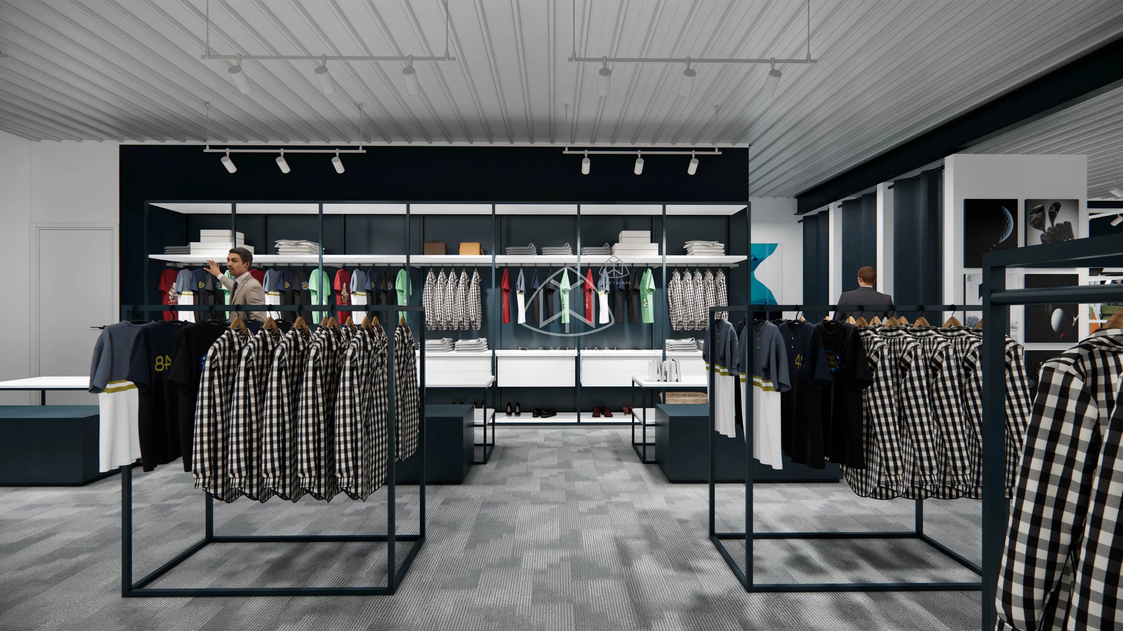 Modern Fashion Sport Clothing Decoration Store Retail Sports Shop Design Shelf Display Sneaker