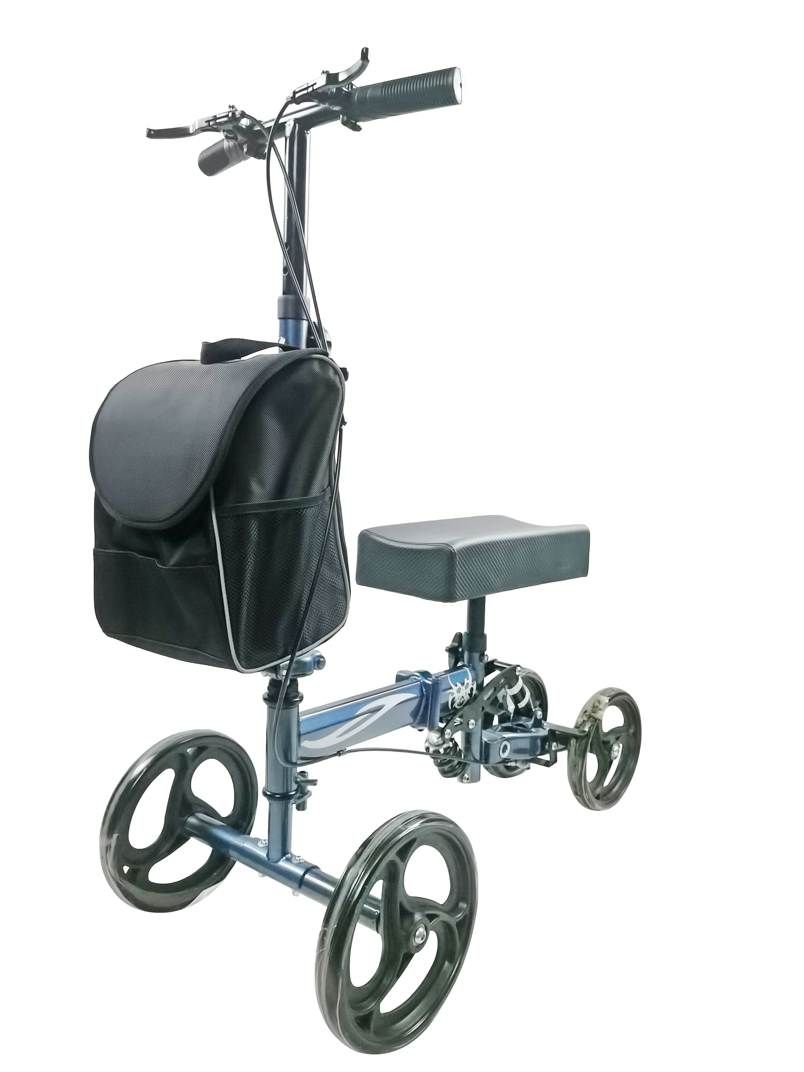 Anti-rollover folding knee scooter Knee scooter with storage bag Foldable knee cart with basket scooters for disabled
