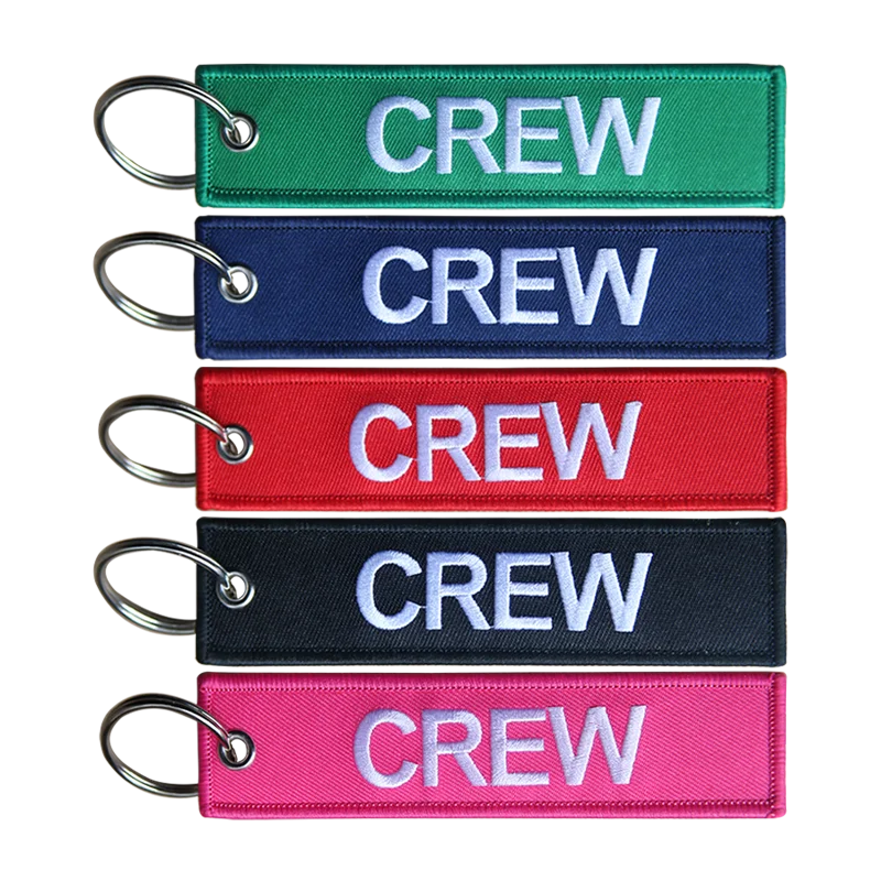 Fabric Embroidery Crew  Key chain Flight Crew motorcycle Embroidery Key chain