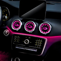 6pcs 64 Color Front LED Turbine Air Vent Ambient Light Kit for Mercedes E Class W213 C238 2017 2018 2019 2020 2021