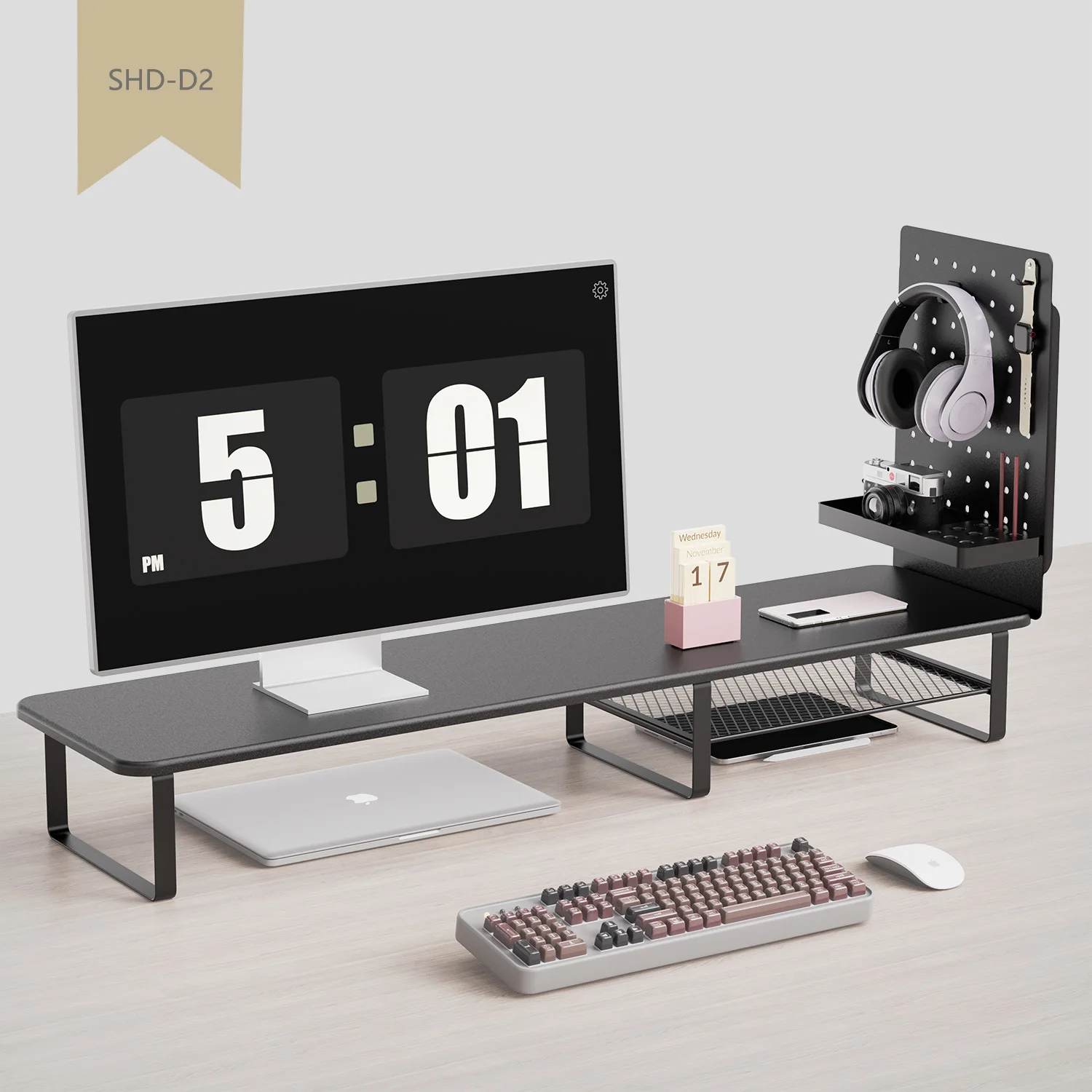 Good selling pegboard organizer monitor stand for gaming desk With vertical laptop stand