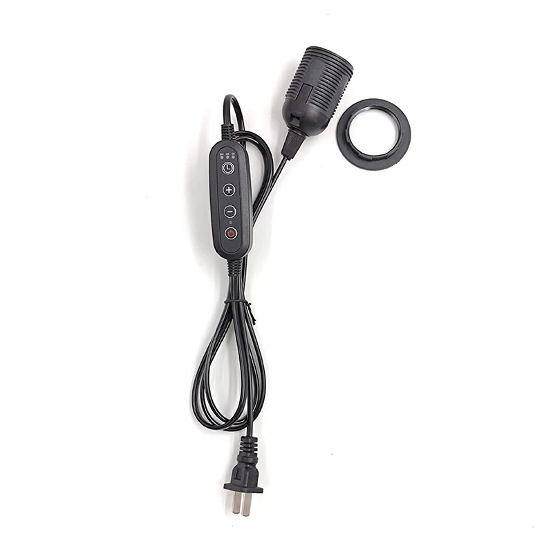 Hagood EU US Plug AC Power Cord Cable E27 LED Timing Dimming Switch Wall Hanging Holder Switch Wire Extension for Pendant Hang