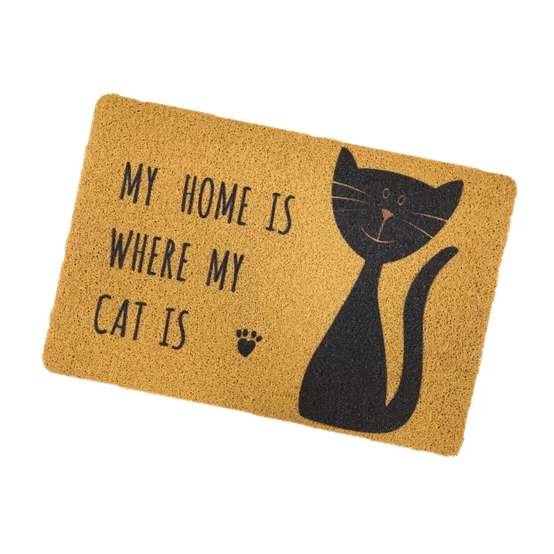 PVC Coco Coir Doormat with Heavy-duty Front Welcome Entrance Door Mats High Traffic Areas Shoe Rugs for Indoor Outdoor Adult