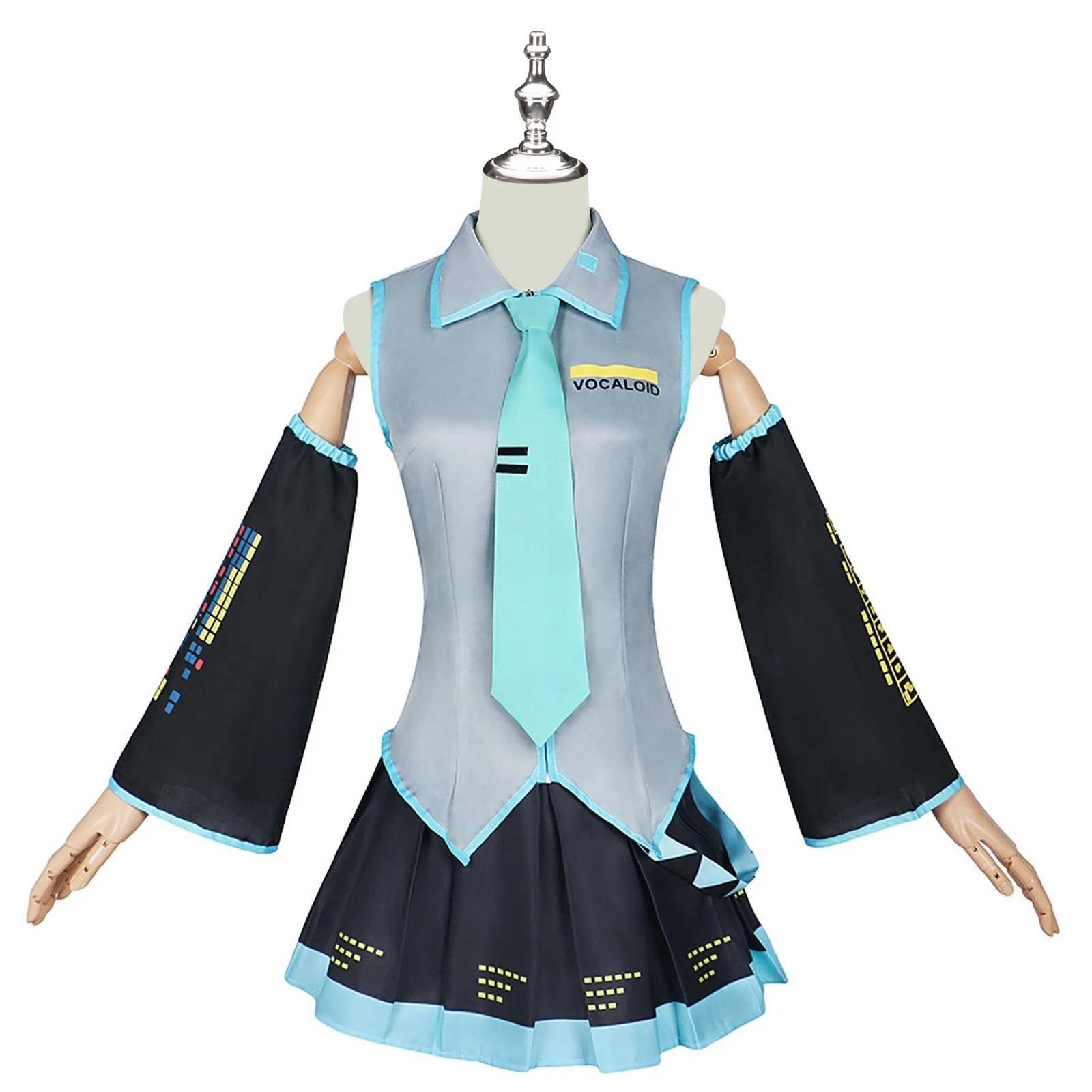 Аниме Vocaloid Косплей Miku женские наряды костюм для Хэллоуина Cos парик полный комплект одежды