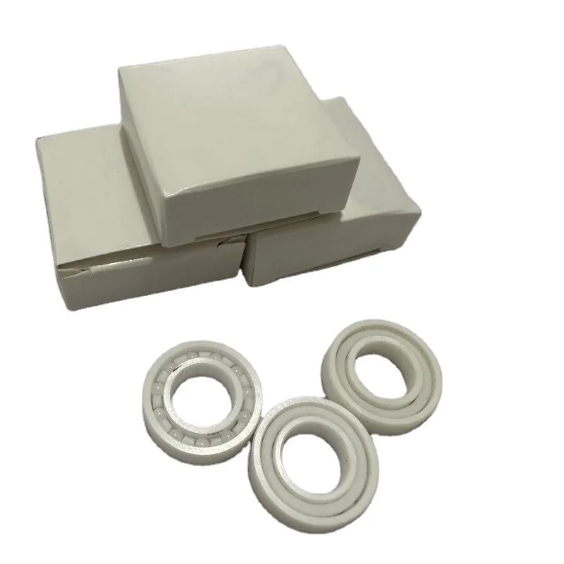 Micro bearings for aviation machinery deep groove ball bearing  White Ceramic ZrO2 Rings with Si3N4 Black Balls