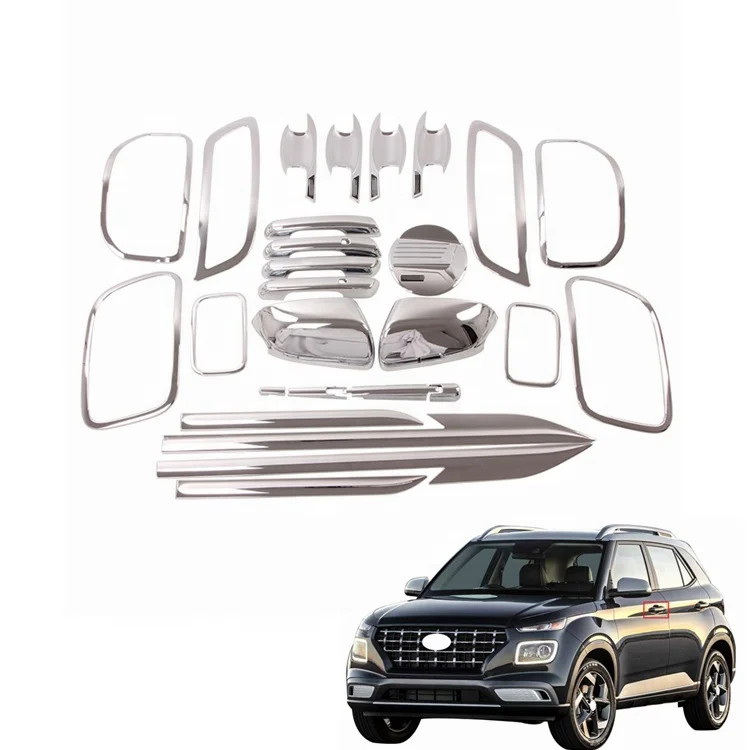 WZXD Chrome Combo Kit Fog Lamp Cover Car Mirror Covers Handle Set Complete Accessories For Hyundai Venue 2019 2020 2021