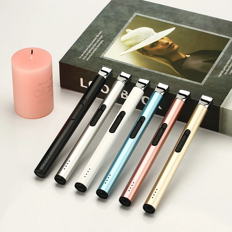 Original Factory Metal Stick Custom Logo Electronic Plasma Electric Kitchen Candle Lighter Stove USB Rechargeable