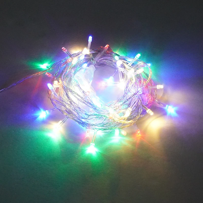 OEM design available outdoor fairy string light waterproof yard room decoration rgb colorful strip for holiday christmas