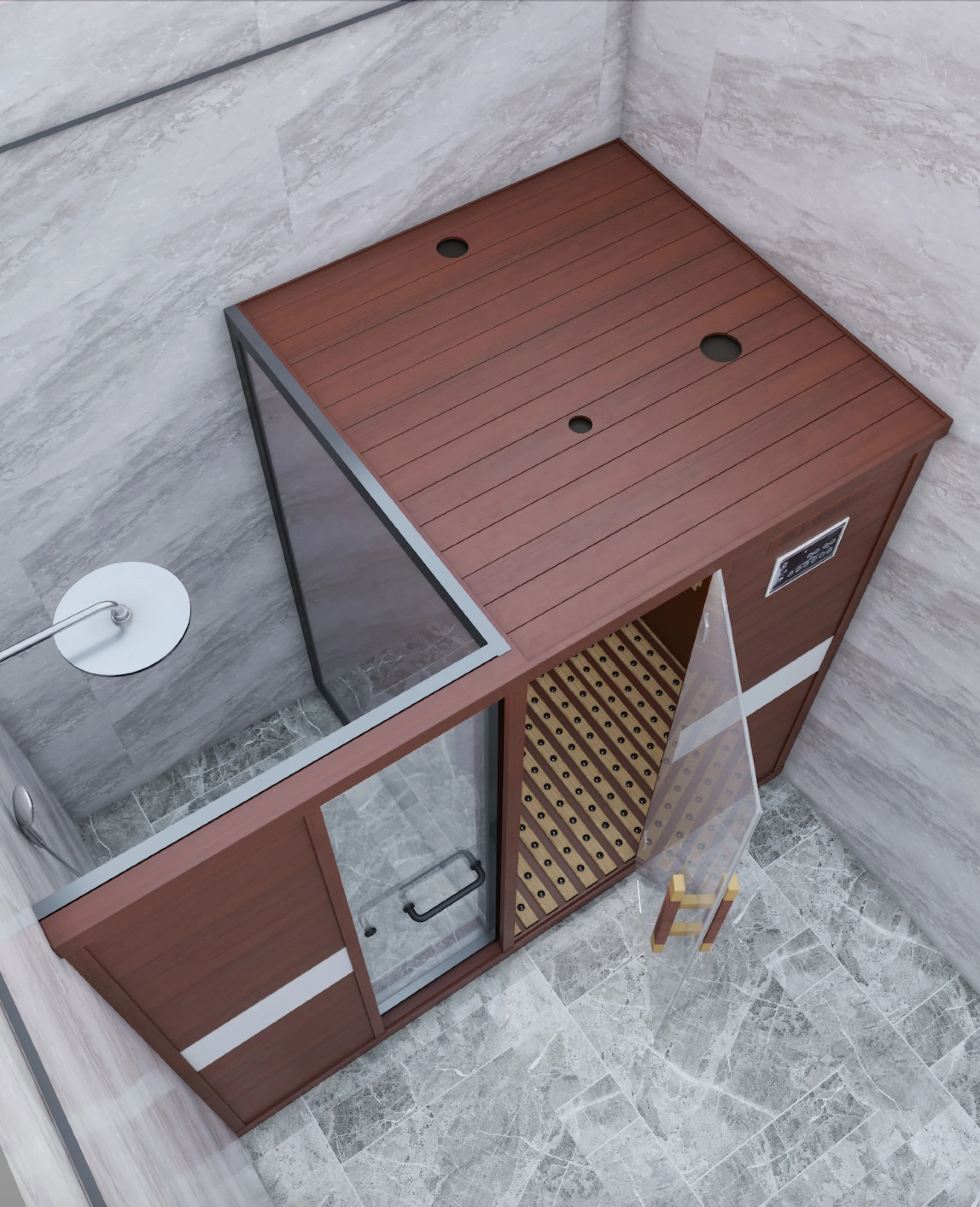 Сауна из кедрового дерева для сухой сауны, паровые душевые кабины, комбинированные комнатные паровые сауны в новом стиле для ванной комнаты