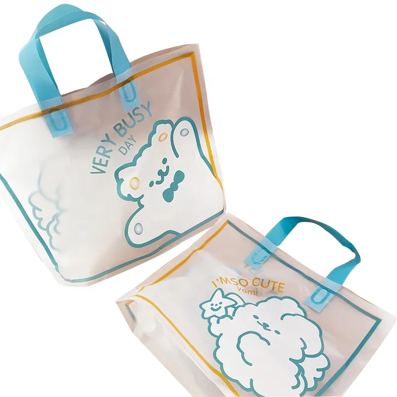 Eva Customized Portable Plastic Bag Frosted Translucent Portable Shopping Bag Gift Clothing Handbag