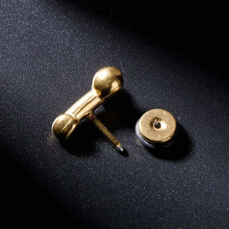 Punk Titanium Steel Stud Earrings Male Sexy Reproductive Organs Stud Earrings For Women Men Helix Piercing Earring (KSS431)